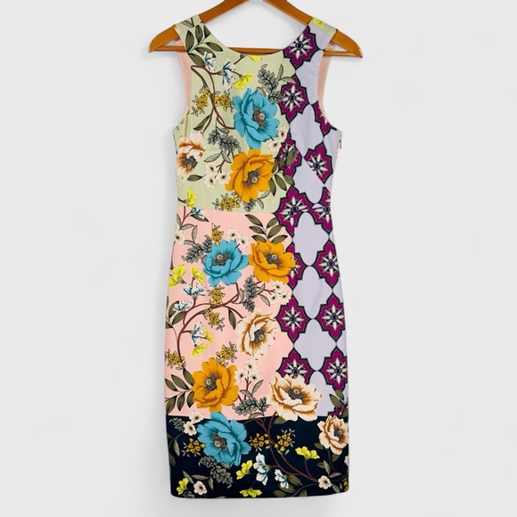 Anthropologie Maeve Lissa Twill Floral Multicolor Sheath Sleeveless Dress Size 2 - Picture 2 of 16